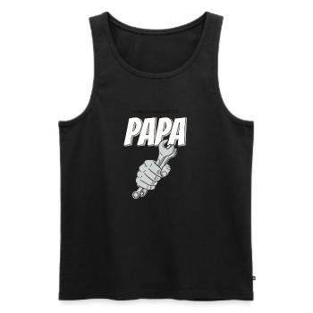 Cadeau papa "le meilleur bricoleur" - Débardeur bio Premium Homme - noir - Devant - Michal (187cm)