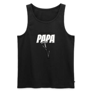 Cadeau papa "le meilleur bricoleur" - Débardeur bio Premium Homme - noir - Devant - Michal (187cm)