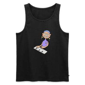 defacement - hacker - coder - Männer Premium Bio Tank Top - Schwarz - Vorne - AI Model Male 178 light (178cm)