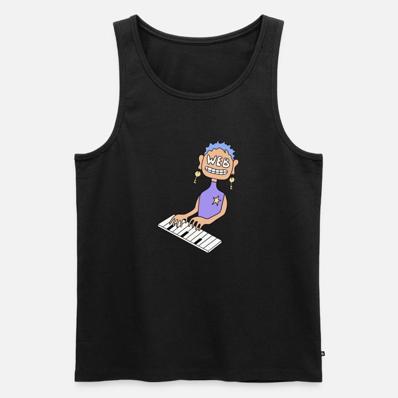 Defacement - Hacker - Coder - Men's Premium Organic Tank Top - black