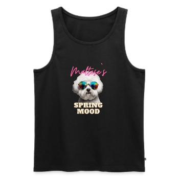 Lovers Dogs, Funny dogs art, dogs lover. Maltese - Männer Premium Bio Tank Top - Schwarz - Vorne - Michal (187cm)