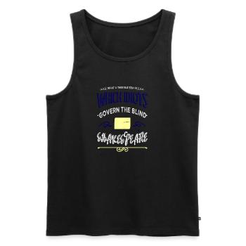 Livre Chat Vin Livreur Gardien Chemise Humour Livres Amoureux - Débardeur bio Premium Homme - noir - Devant - Michal (187cm)