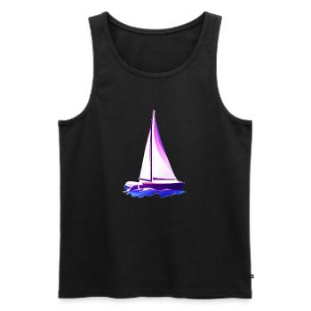 Sailing Sailing Sailing Sailing Sailboat - Men's Premium Organic Tank Top - black - Front - AI Model Male 178 light (178cm)