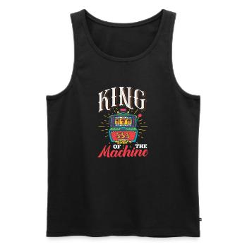 King of the Machine | Casino - Männer Premium Bio Tank Top - Schwarz - Vorne - Michal (187cm)