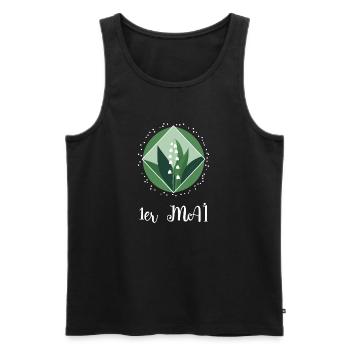 Lily of the valley of May 1st - Men's Premium Organic Tank Top - black - Front - AI Model Male 178 light (178cm)