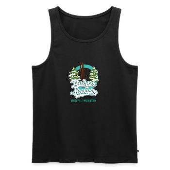 Badger Mountain Waterville Washington to ski logo - Men's Premium Organic Tank Top - black - Front - Michal (187cm)