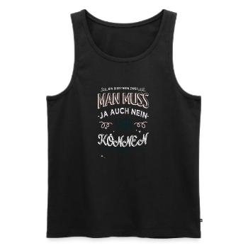 alkoholische getränke bier witzig trinken - Männer Premium Bio Tank Top - Schwarz - Vorne - AI Model Male 178 light (178cm)