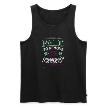 Formation Électricien Lumière Bière Humour - Débardeur bio Premium Homme - noir - Devant - AI Model Male 178 light (178cm)