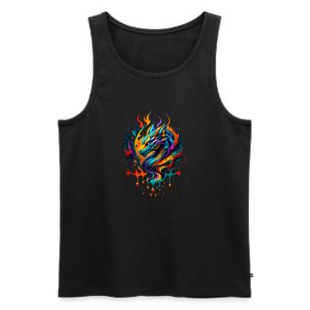 Drachen - Männer Premium Bio Tank Top - Schwarz - Vorne - AI Model Male 178 light (178cm)