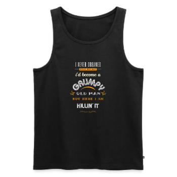 Grumpy Old Man - Men's Premium Organic Tank Top - black - Front - AI Model Male 178 light (178cm)