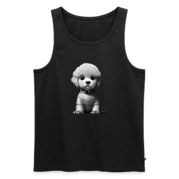 Caniche Chiot Chien Chiot Propriétaire Chien Caniche Chien Amour - Débardeur bio Premium Homme - noir - Devant - AI Model Male 178 light (178cm)