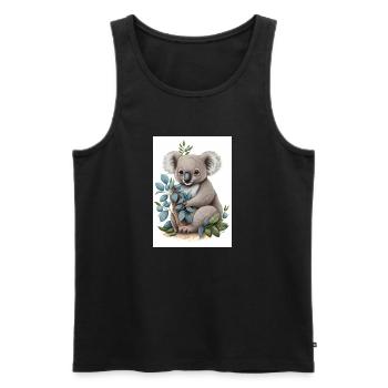 Koala with Bamboo - Männer Premium Bio Tank Top - Schwarz - Vorne - Michal (187cm)