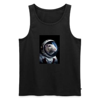 Rat Astronaut Galaxy - Männer Premium Bio Tank Top - Schwarz - Vorne - Michal (187cm)