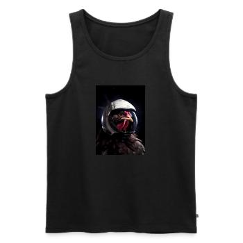 Chicken Astronaut Farmer - Männer Premium Bio Tank Top - Schwarz - Vorne - Michal (187cm)