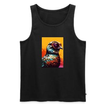 Quail with Sunglasses - Männer Premium Bio Tank Top - Schwarz - Vorne - Michal (187cm)