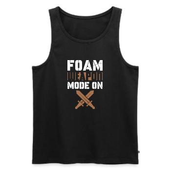 Mode arme en mousse activé | GN - Débardeur bio Premium Homme - noir - Devant - AI Model Male 178 light (178cm)