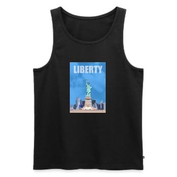 statue de la liberté - Débardeur bio Premium Homme - noir - Devant - AI Model Male 178 light (178cm)