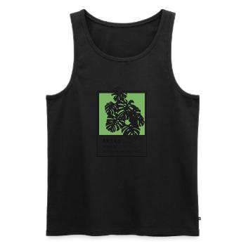 Monstera Deliciosa Akiko - Männer Premium Bio Tank Top - Schwarz - Vorne - Michal (187cm)