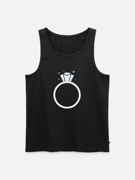 Diamond Wedding ring - Men's Premium Organic Tank Top - black