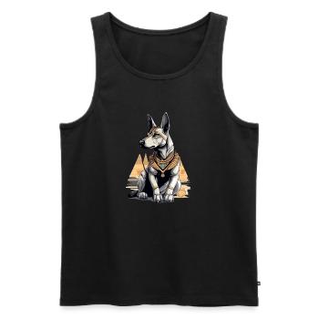 Ägyptischer Hund Nr. 1 - Männer Premium Bio Tank Top - Schwarz - Vorne - AI Model Male 178 light (178cm)