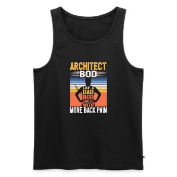 Architect Bod Like A Dad Bod Draftsman Funny - Men's Premium Organic Tank Top - black - Front - AI Model Male 178 light (178cm)