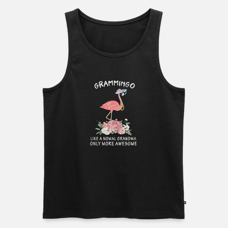Flamingo Awesome Grammingo - Männer Premium Bio Tank Top - Schwarz