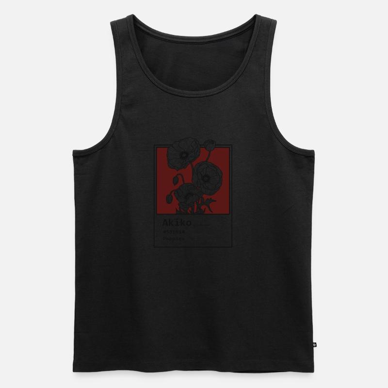 Mohnblume Akiko - Männer Premium Bio Tank Top - Schwarz