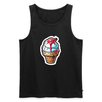Ice Cream / Summer / Sun / Waffle - Men's Premium Organic Tank Top - black - Front - AI Model Male 178 light (178cm)
