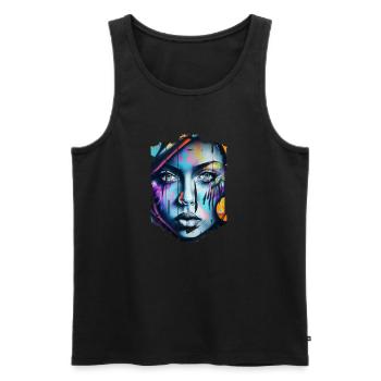 Graffiti Street Art Spray Colors Cool Artist Retro - Men's Premium Organic Tank Top - black - Front - Michal (187cm)