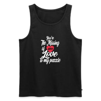 Valentine's Day 2024 Quotes Lovers Day Gift 2024 - Débardeur bio Premium Homme - noir - Devant - AI Model Male 178 light (178cm)