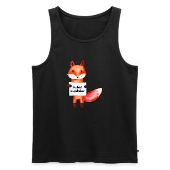 Fuchs - Du bist wunderbar - Männer Premium Bio Tank Top - Schwarz - Vorne - AI Model Male 178 light (178cm)