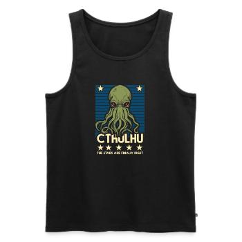 Cthulhu! The Stars are finally right! - Men's Premium Organic Tank Top - black - Front - AI Model Male 178 light (178cm)