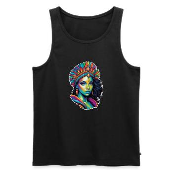 Afro Frau - Schönheit - Männer Premium Bio Tank Top - Schwarz - Vorne - AI Model Male 178 light (178cm)