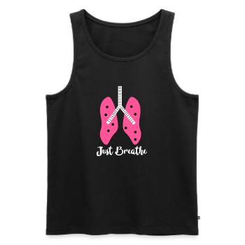 Just breath funny lungs - Men's Premium Organic Tank Top - black - Front - Michal (187cm)
