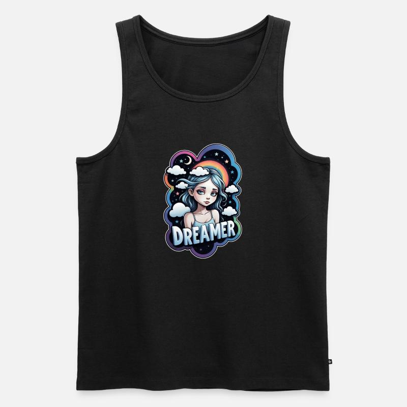 Träumer - Träumer - Träumer - Traum - Träumerei - Männer Premium Bio Tank Top - Schwarz