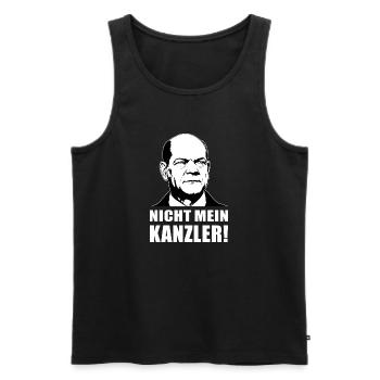 Nicht mein Kanzler - Männer Premium Bio Tank Top - Schwarz - Vorne - Michal (187cm)