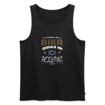 cadeau d’anniversaire chiot amour chien comportement - Débardeur bio Premium Homme - noir - Devant - Michal (187cm)