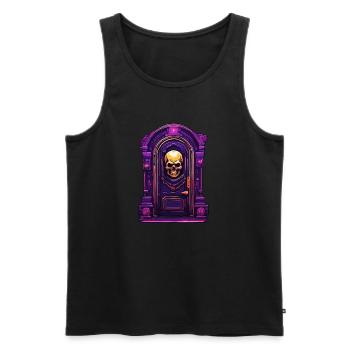 Door Knocker / Skull / Bell / Antique / Old - Men's Premium Organic Tank Top - black - Front - AI Model Male 178 light (178cm)