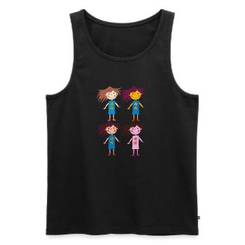 vier mädchen lustig - Männer Premium Bio Tank Top - Schwarz - Vorne - AI Model Male 178 light (178cm)