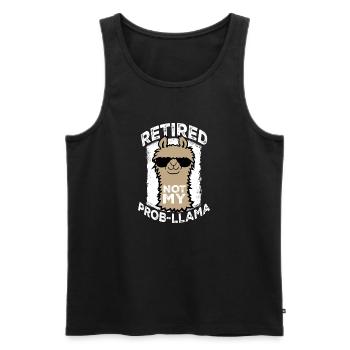 Not My Prob Llama Retirement Prob-Llama Retired - Men's Premium Organic Tank Top - black - Front - AI Model Male 178 light (178cm)