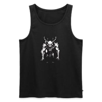 Wendigo / böser Geist / Besitzergreifend / Horror - Männer Premium Bio Tank Top - Schwarz - Vorne - AI Model Male 178 light (178cm)