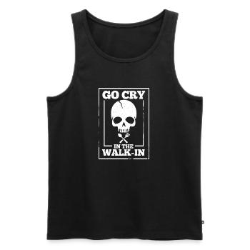 Go cry in the walk in Chef - Männer Premium Bio Tank Top - Schwarz - Vorne - AI Model Male 178 light (178cm)