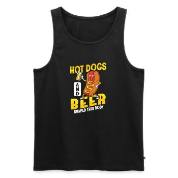 Hot Dogs And Beer Shaped This Body Foodie Wiener H - Männer Premium Bio Tank Top - Schwarz - Vorne - Michal (187cm)