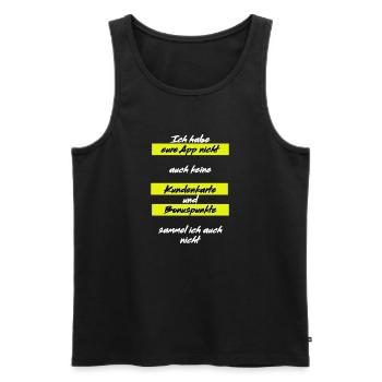 ich habe eure App nicht - Männer Premium Bio Tank Top - Schwarz - Vorne - Michal (187cm)