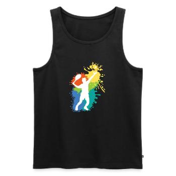 Schöne Tennis Grafik Design Geschenkidee - Männer Premium Bio Tank Top - Schwarz - Vorne - Michal (187cm)