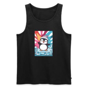 Pinguin Pinguine Tier Animal Penguins - Männer Premium Bio Tank Top - Schwarz - Vorne - AI Model Male 178 light (178cm)