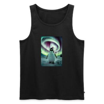 Pinguin Pinguine Tier Animal Aurora - Männer Premium Bio Tank Top - Schwarz - Vorne - AI Model Male 178 light (178cm)