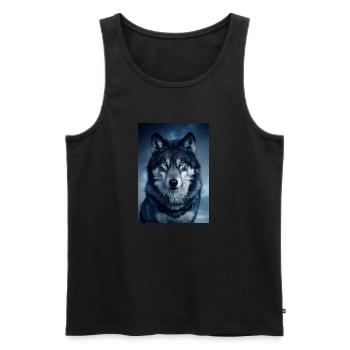 Wolf Wölfe Tier Jaulen Husky Dog Galaxy Stars - Männer Premium Bio Tank Top - Schwarz - Vorne - AI Model Male 178 light (178cm)