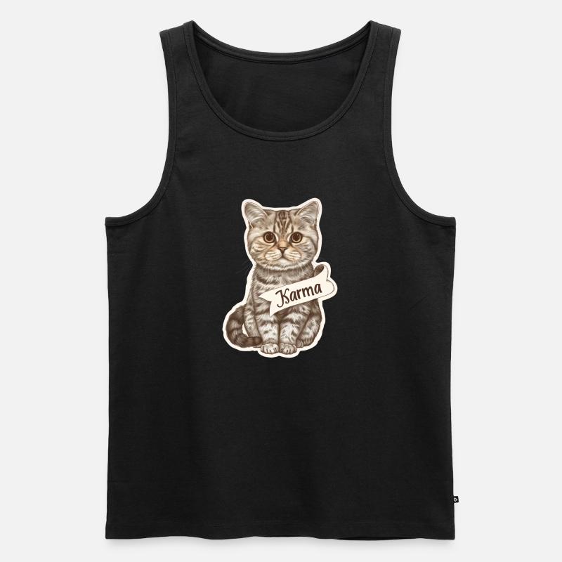 Katzenliebe - Männer Premium Bio Tank Top - Schwarz