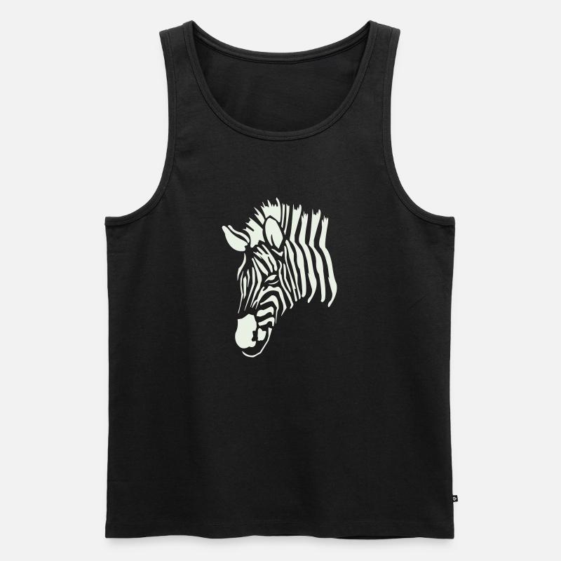 zebra 1 - Männer Premium Bio Tank Top - Schwarz